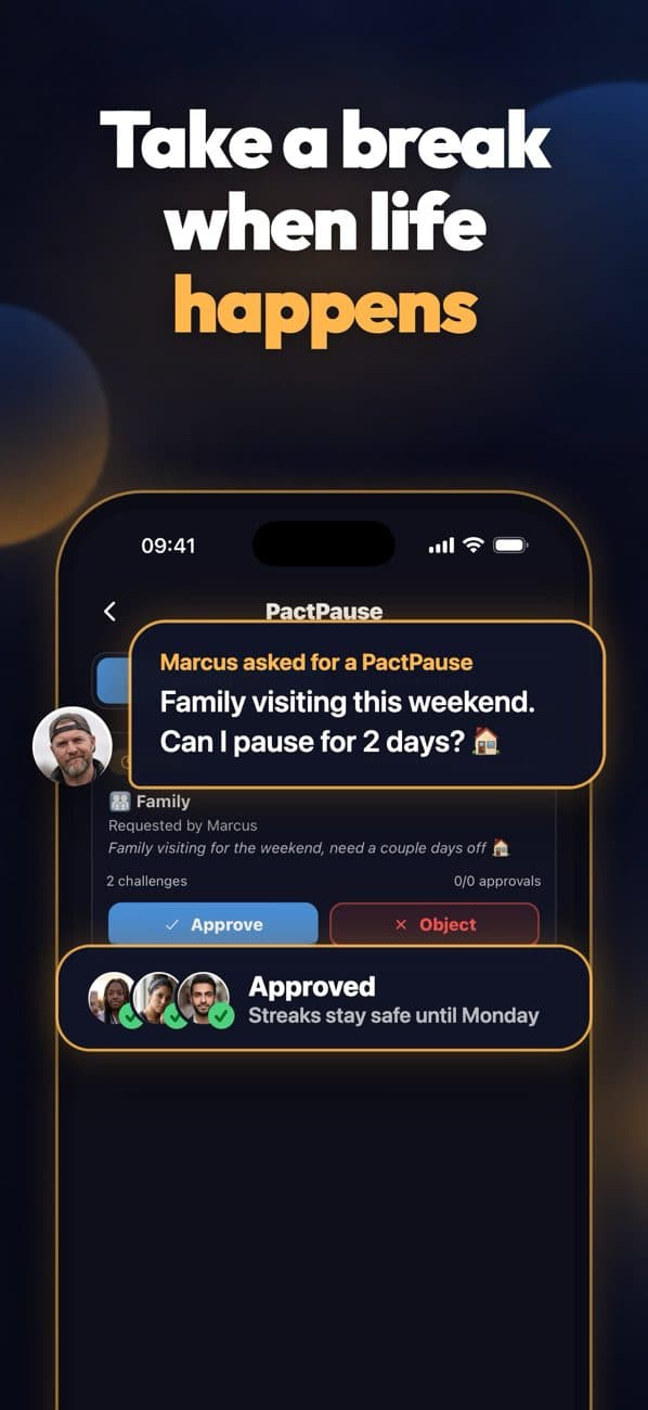 PactPause request approved by friends